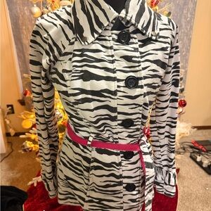 Zebra Print Women's Jacket with Pink Accents